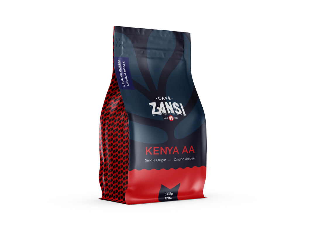 Kenya AA Coffee, 340g, Medium Roast, Ground Coffee.